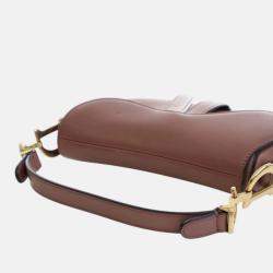 Pre Owned Dior Pink Mini Calfskin Saddle Bag