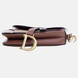 Pre Owned Dior Pink Mini Calfskin Saddle Bag