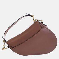Pre Owned Dior Pink Mini Calfskin Saddle Bag