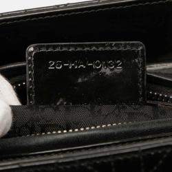 Pre Owned Dior Black Medium Patent Cannage Lady Dior