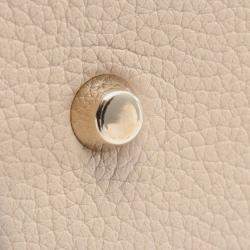 Pre Owned Christian Dior Dior Lady D-Sire Large Handbag Leather Beige