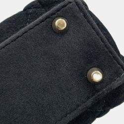 Pre Owned Christian Dior Handbag Lady Cannage Mini Velour Shoulder Bag Black