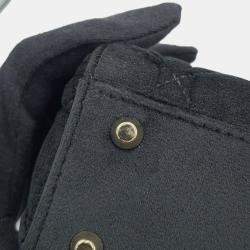 Pre Owned Christian Dior Handbag Lady Cannage Mini Velour Shoulder Bag Black