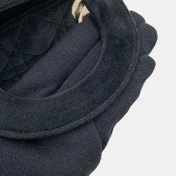 Pre Owned Christian Dior Handbag Lady Cannage Mini Velour Shoulder Bag Black