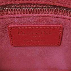 Pre Owned Christian Dior Dior Lady Small Leather Handbag Pink And Red