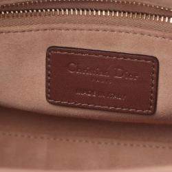 Pre Owned Christian Dior Dior Lady Small Cannage Handbag Leather Pink