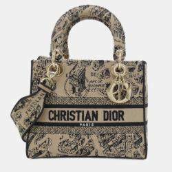 Pre Owned Christian Dior Plan De Paris Lady D-Light Medium Handbag