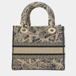 Pre Owned Christian Dior Plan De Paris Lady D-Light Medium Handbag