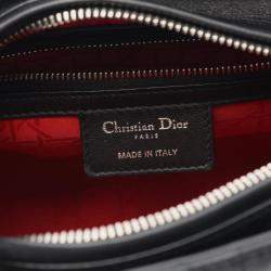 Pre Owned Christian Dior Dior Lady Cannage Handbag Leather Black
