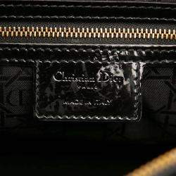 Pre Owned Dior Black Large Patent Cannage Lady Dior