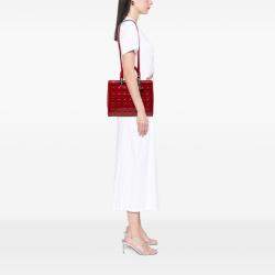 Pre Owned Dior Red Large Patent Cannage Lady Dior