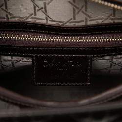 Pre Owned Dior Brown Large Patent Cannage Lady Dior