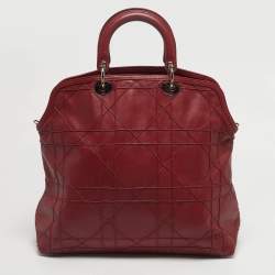 Pre Owned Dior Red Cannage Leather Granville Tote