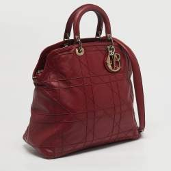 Pre Owned Dior Red Cannage Leather Granville Tote