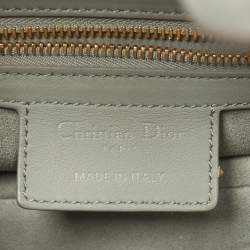 Pre Owned Dior Grey Leather Saddle Bag