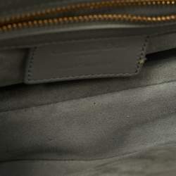 Pre Owned Dior Grey Leather Saddle Bag