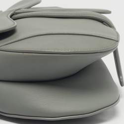Pre Owned Dior Grey Leather Saddle Bag
