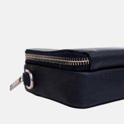 Pre Owned Dior Blue Air Jordan Grained Calfskin Crossbody