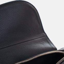 Pre Owned Dior Navy Blue Grained Calfskin Saddle Crossbody