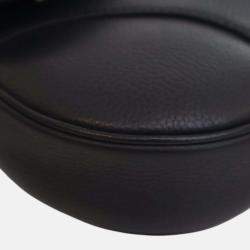 Pre Owned Dior Navy Blue Grained Calfskin Saddle Crossbody