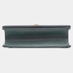Pre Owned Dior Green Medium Studded Lambskin Diorama Flap