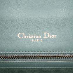 Pre Owned Dior Green Medium Studded Lambskin Diorama Flap
