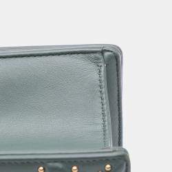 Pre Owned Dior Green Medium Studded Lambskin Diorama Flap