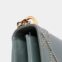 Pre Owned Dior Green Medium Studded Lambskin Diorama Flap