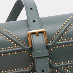 Pre Owned Dior Green Medium Studded Lambskin Diorama Flap