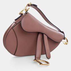 Pre Owned Dior Mini Calfskin Saddle Bag With Strap