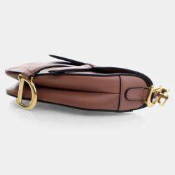 Pre Owned Dior Mini Calfskin Saddle Bag With Strap