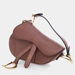 Pre Owned Dior Mini Calfskin Saddle Bag With Strap