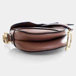 Pre Owned Dior Mini Calfskin Saddle Bag With Strap