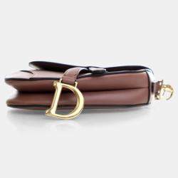 Pre Owned Dior Mini Calfskin Saddle Bag With Strap