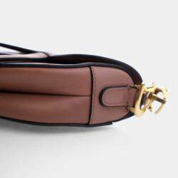 Pre Owned Dior Mini Calfskin Saddle Bag With Strap
