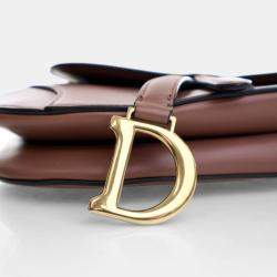Pre Owned Dior Mini Calfskin Saddle Bag With Strap