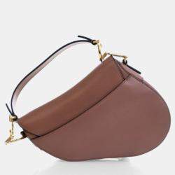 Pre Owned Dior Mini Calfskin Saddle Bag With Strap