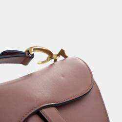Pre Owned Dior Mini Calfskin Saddle Bag With Strap