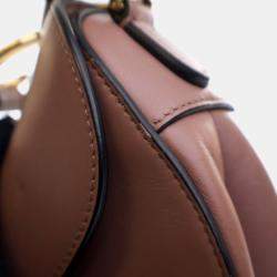 Pre Owned Dior Mini Calfskin Saddle Bag With Strap