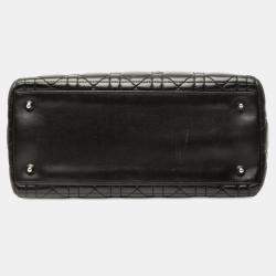 Pre Owned Dior Black Medium Lambskin Cannage Lady Dior