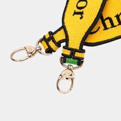 Pre Owned Dior Green Yellow Medium Canvas Embroidered Flower Pop Lady D Lite