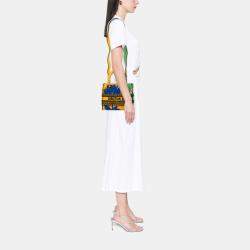 Pre Owned Dior Green Yellow Medium Canvas Embroidered Flower Pop Lady D Lite