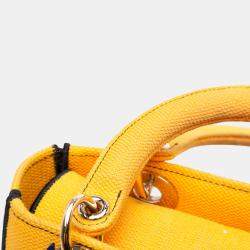Pre Owned Dior Green Yellow Medium Canvas Embroidered Flower Pop Lady D Lite