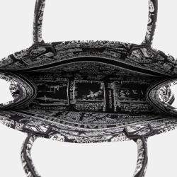 Pre Owned Dior Black Medium Canvas Embroidered Plan De Paris Book Tote