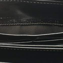 Pre Owned Dior Black Glossy Leather Lady Dior Zip Continental Wallet
