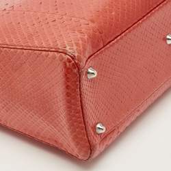 Pre Owned Dior Red Python Large Lady Dior Tote