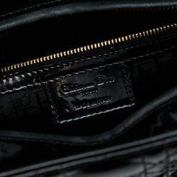 Pre Owned Dior Black Large Patent Cannage Lady Dior