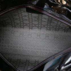 Pre Owned Dior Black Large Patent Cannage Lady Dior