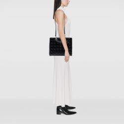 Pre Owned Dior Black Large Patent Cannage Lady Dior