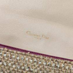 Pre Owned Dior Beige New Rock Tweed and Rhinestones Chain Shoulder Bag